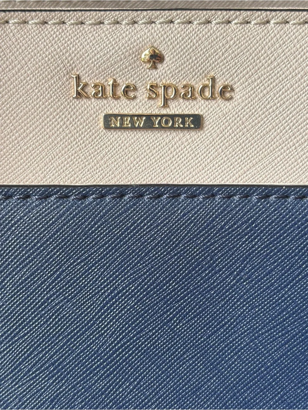 kate spade Navy and cream two handle Tote Bag with crossbody strap. Cameron S338